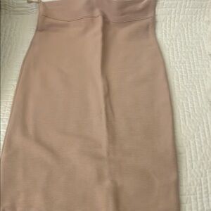 Elegant Strapless Nude Dress